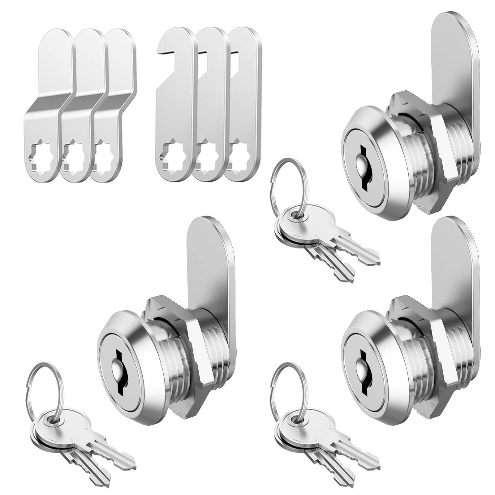 3 Pack Cabinet Locks Keyed Alike 5/8 Inch Zinc Alloy Drawer RV Storage Door