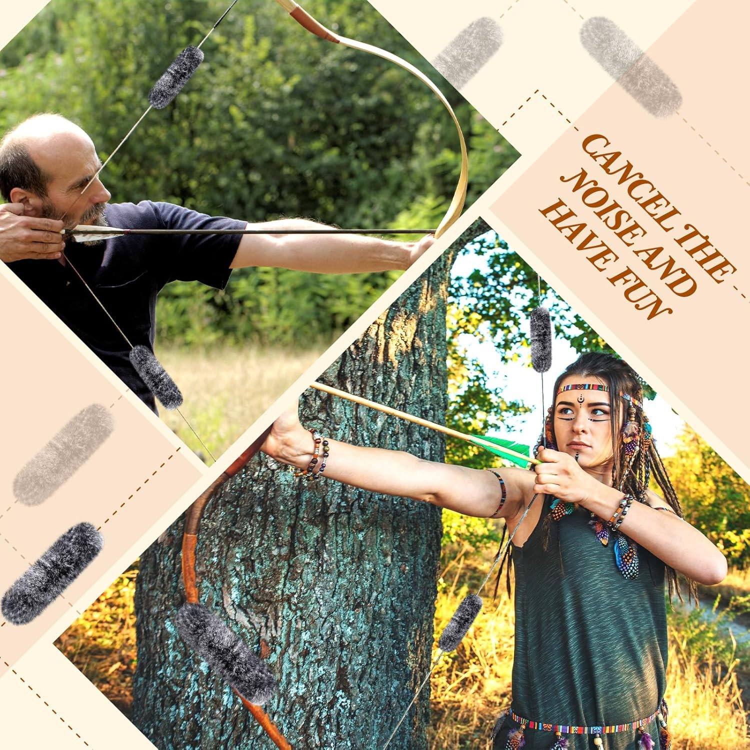 8 Pcs Otter Hide Bow String Silencer, Dampener Compound Bow String Accessories,