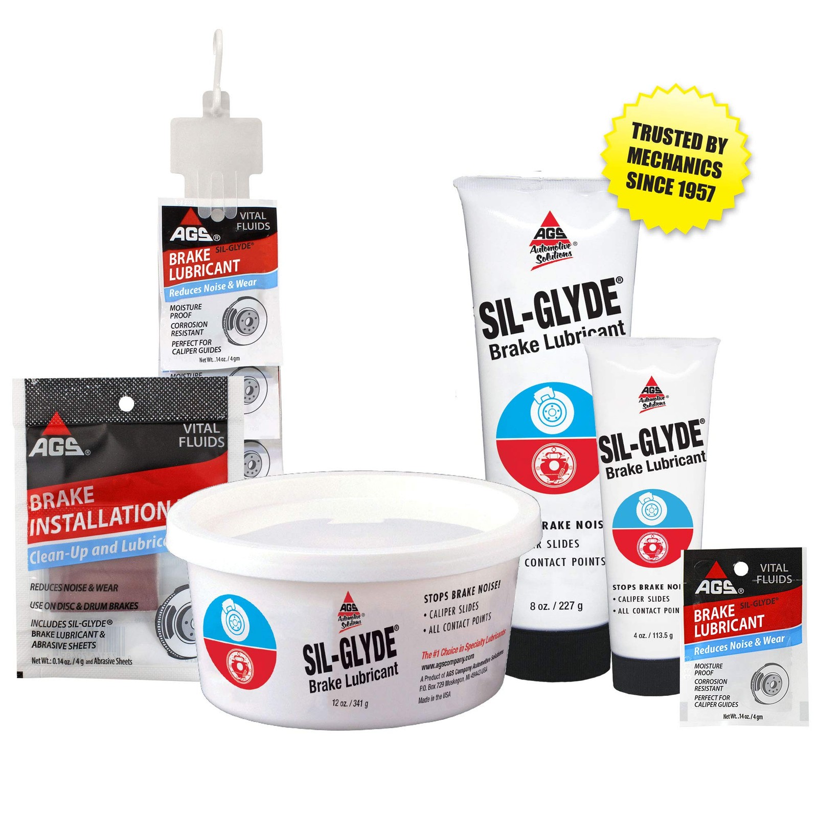 AGS Automotive Solutions SIL-Glyde 12 oz Tub Silicone 12oz, Company BK12