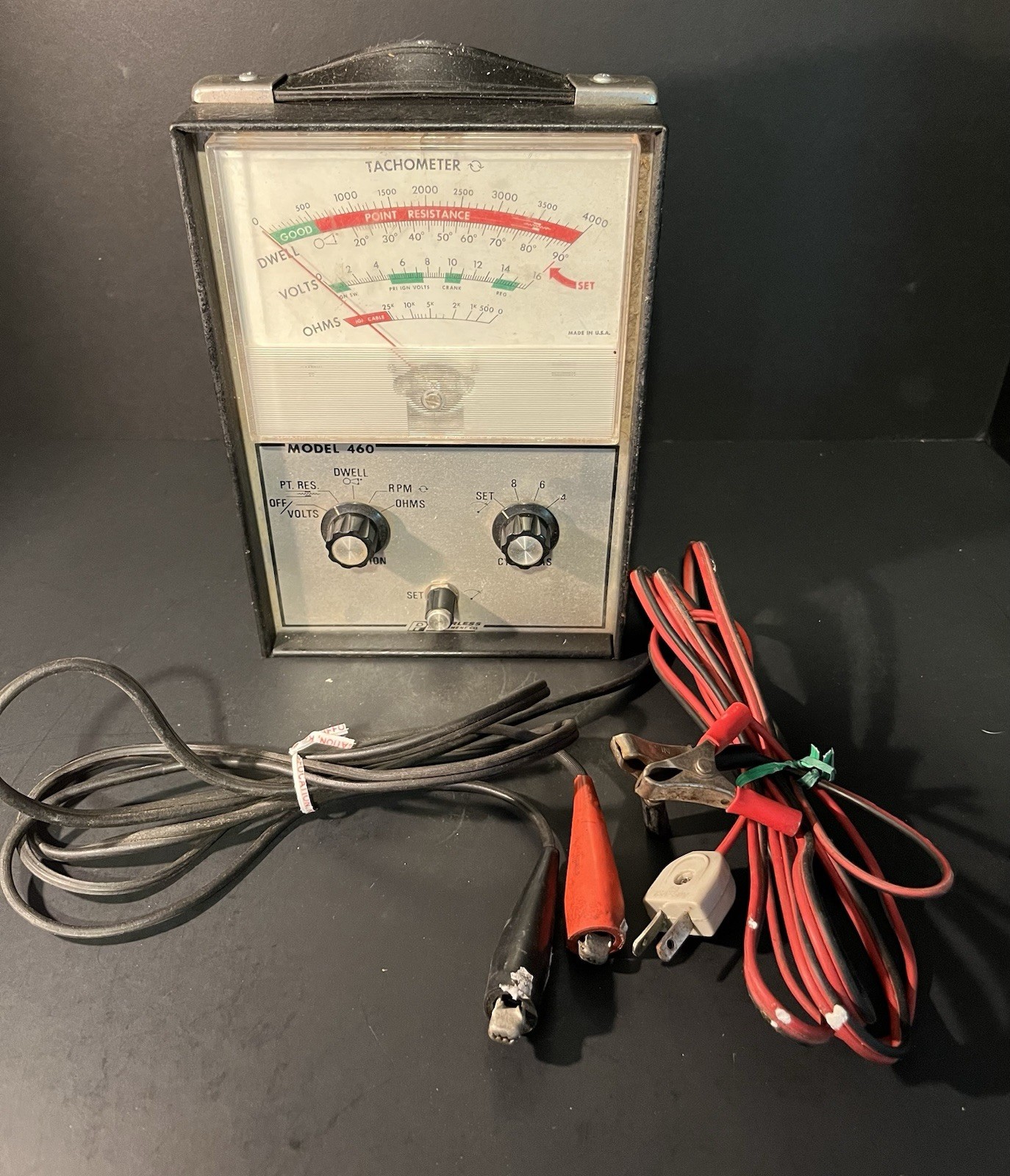 Vtg Tachometer Peerless Hand-Held Instruments 5-in-1 Engine Analyzer Model 460