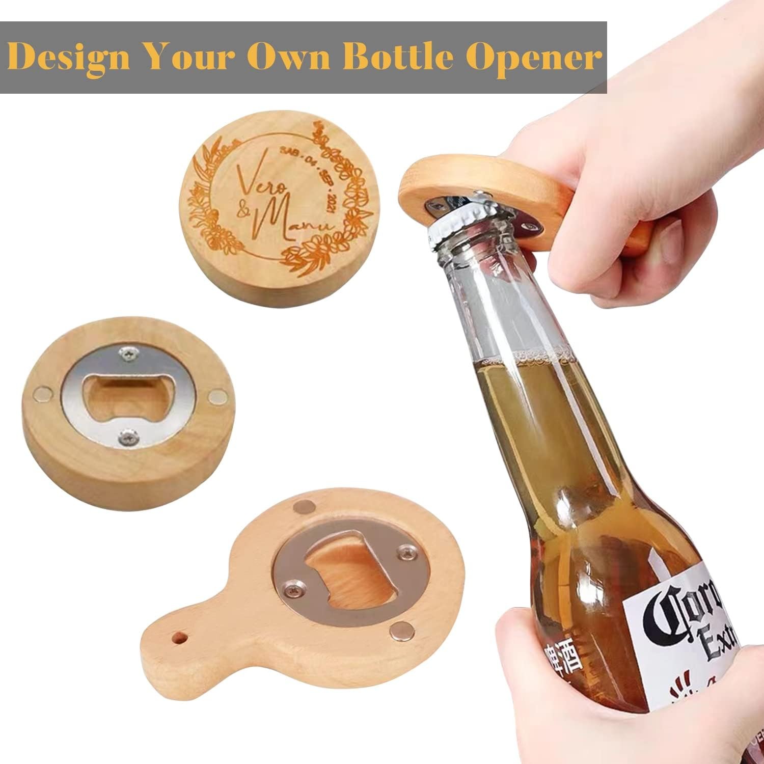Stainless Steel Bottle Opener Inserts Kit - 20 Set 20 SETS - Silver, Silver