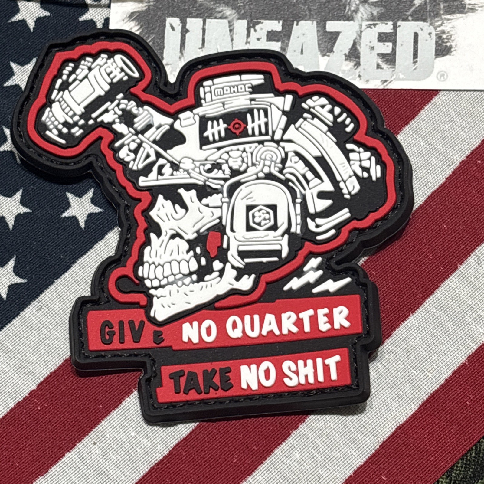 Give No Quarter Take No S Morale Hook Back Patch High Quality 3d PVC XL 3.5x3.5”