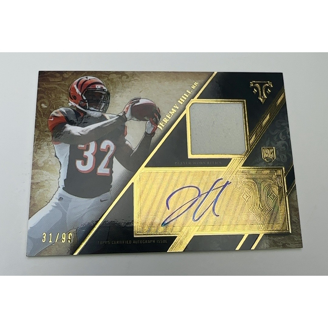Jeremy Hill Auto Relic Card 2014 Topps Triple Threads Bengals RC 31/99 TTRAR-35