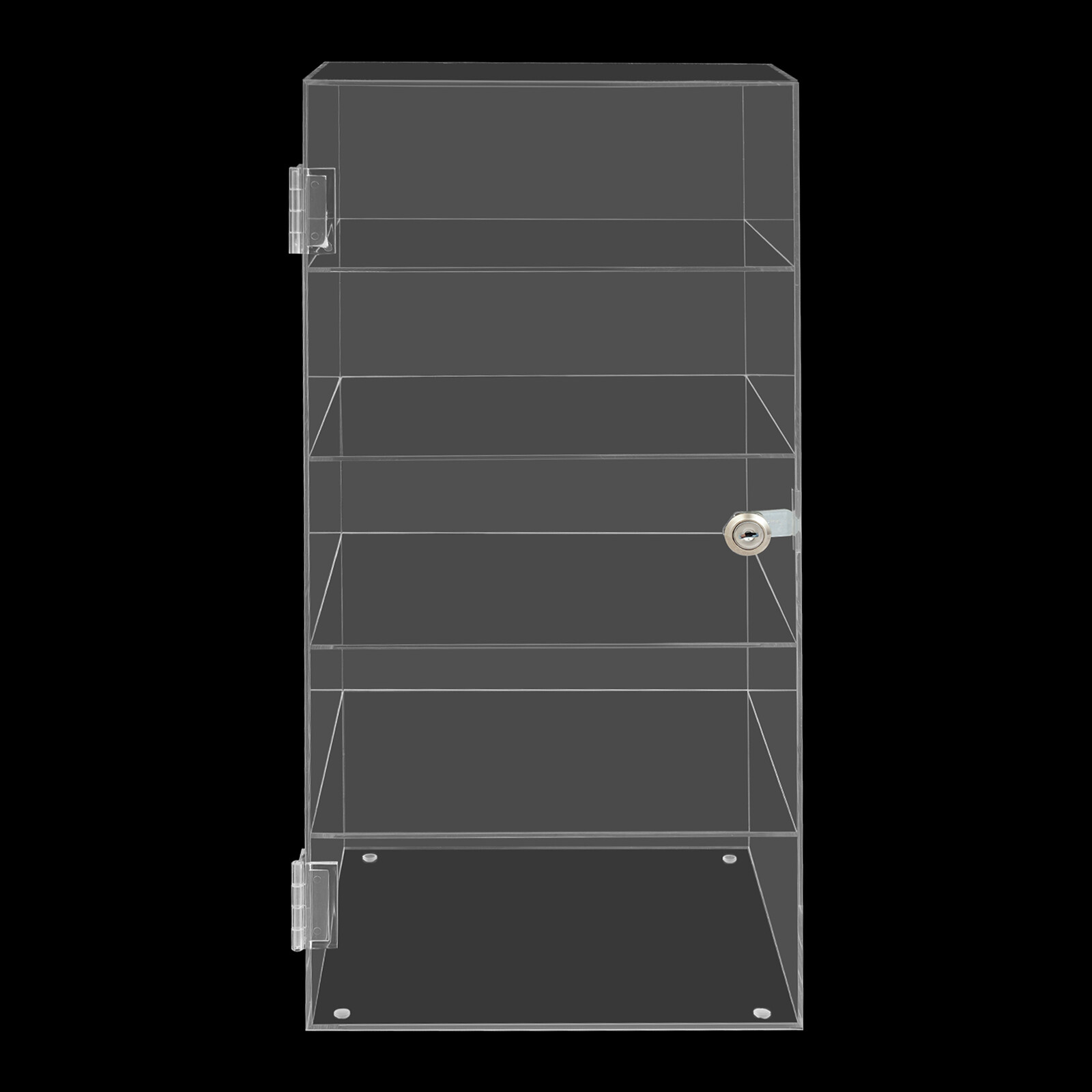 5-Tier Acrylic Display Case Large Capacity Clear Countertop Showcase with Lock