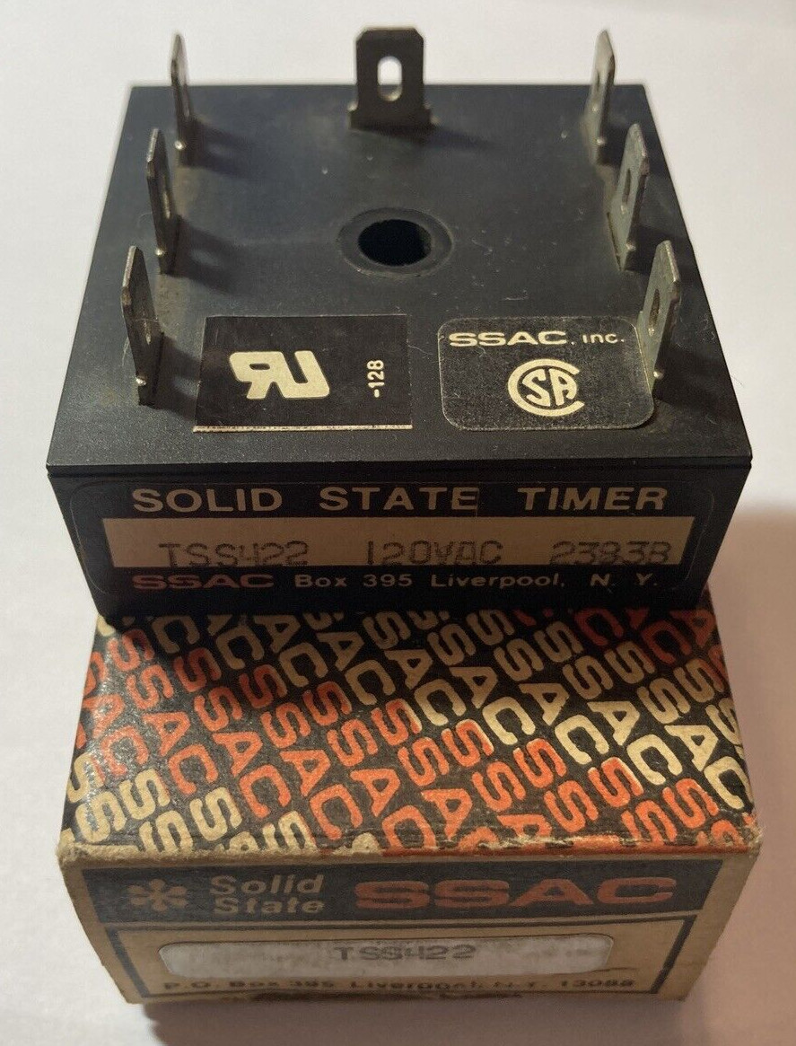 SSAC TSS422 SOLID STATE SINGLE SHOT TIMER 120VAC EXT. ADJUSTABLE 0.05-60S, 2"X2"