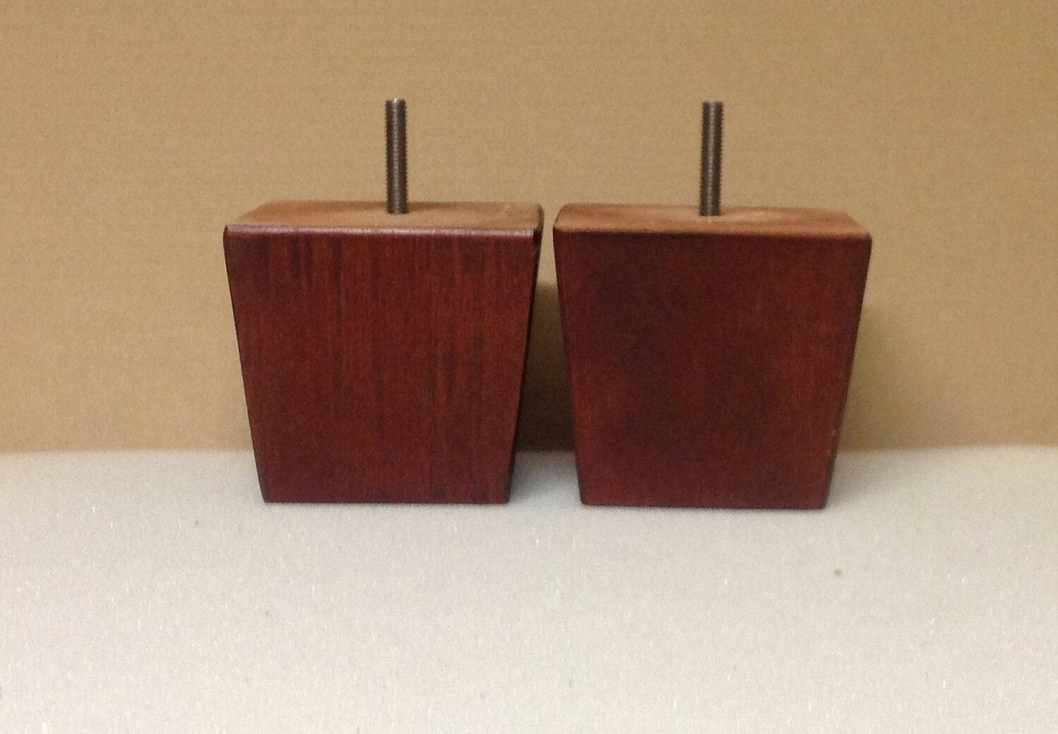 1353 Furniture Legs Feet Chair Ottoman Sofa 3 " Mahogany Finish Set of 4 legs