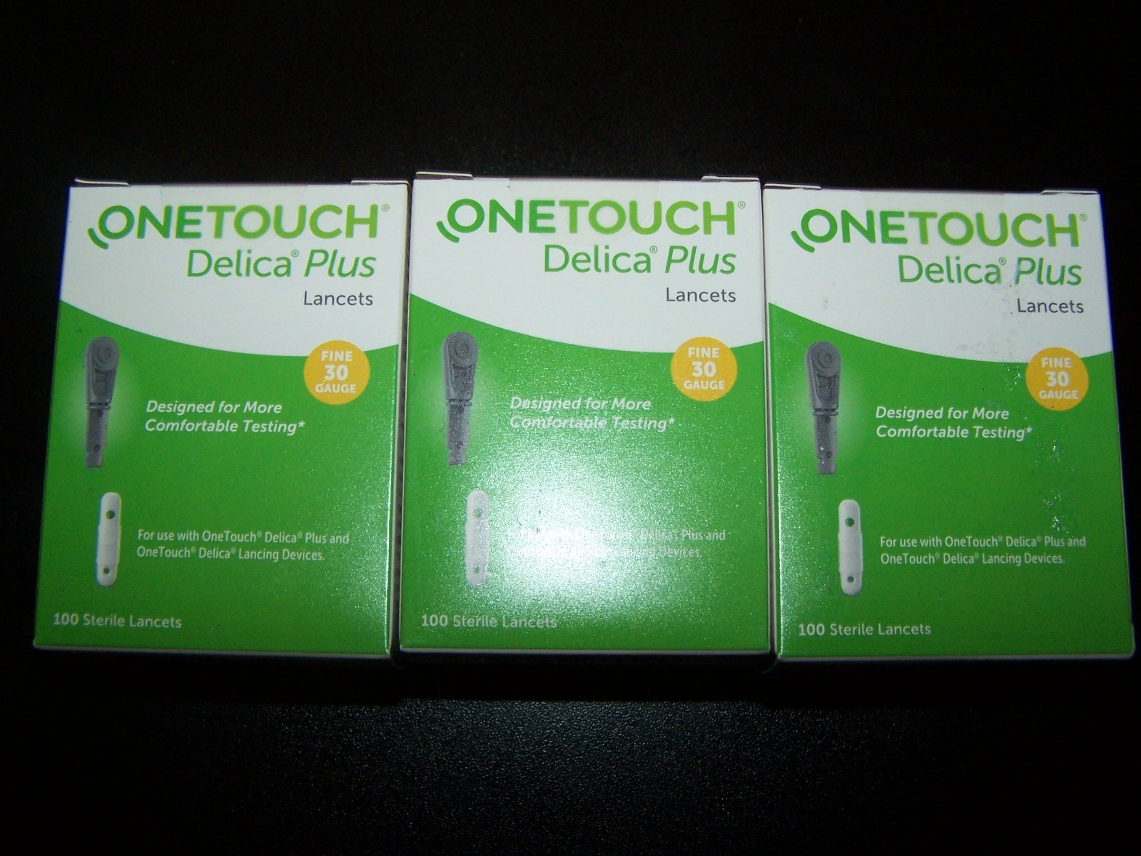 ONE TOUCH DELICA PLUS 30G Lancets 300 (3 Boxes of 100 Units) EXP 2028-02-29, NEW