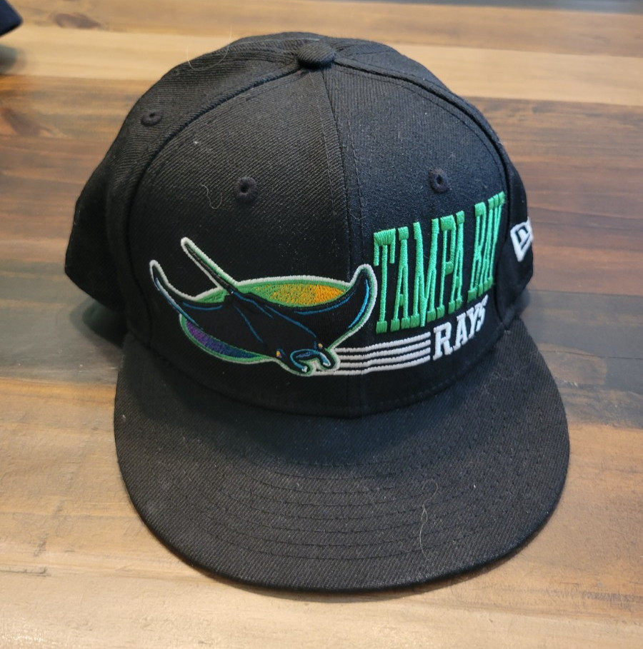 New Era Mens Hat Tampa Bay Rays Cooperstown 59FIFTY Fitted Black Purple 7 5/8