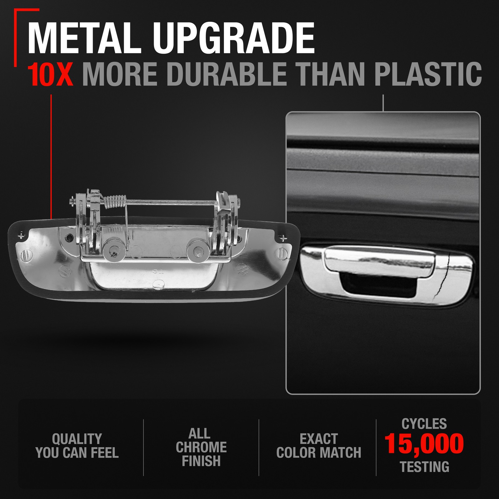 Tailgate Handle Assembly, Upgraded Metal - Compatible with 2002-2008 Dodge Ra...