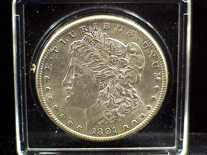 1891-S MORGAN SILVER DOLLAR - GEM BU