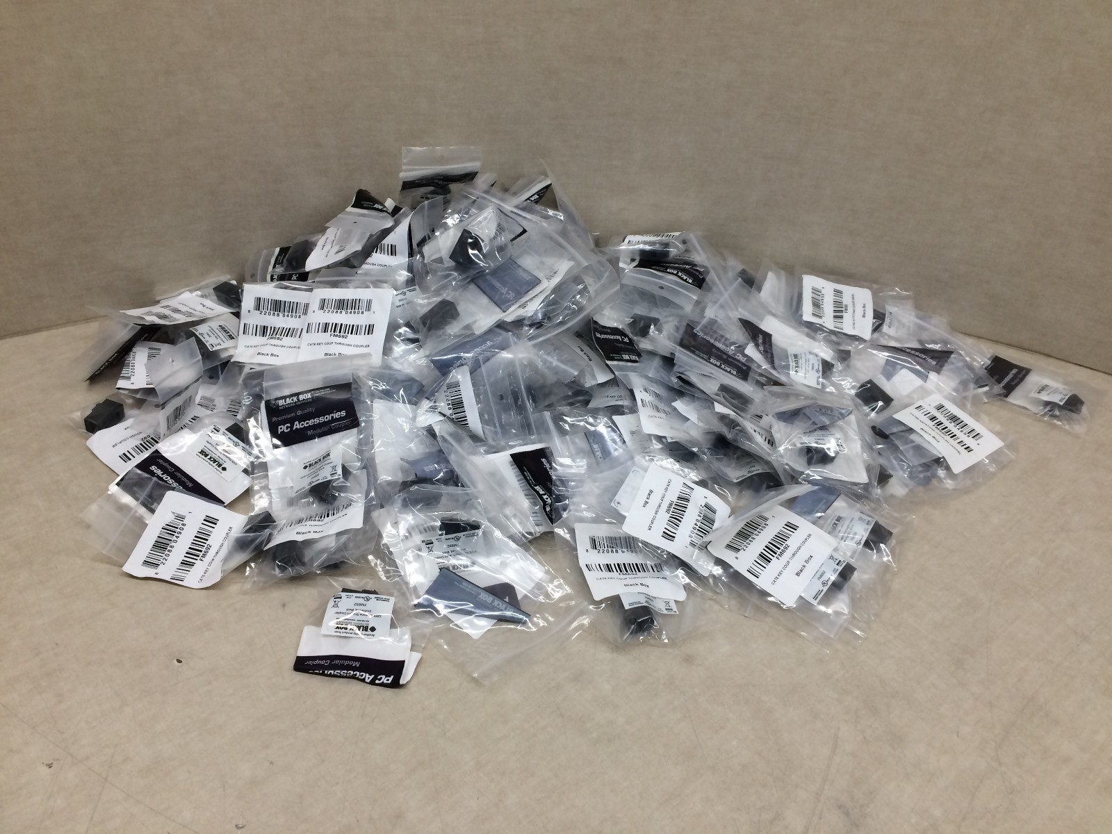 Lot Of 150 CAT6 Keystone Straight RJ45 Coupler Unshoelded Black Box FM692