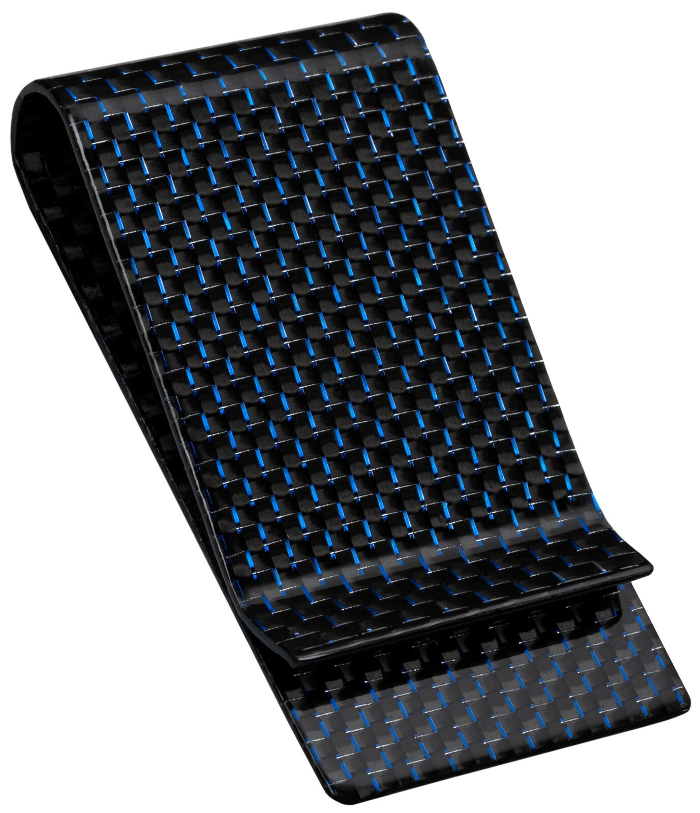 SERMAN-BRANDS Carbon Fiber Money Clip Wallet Credit Card Cash Holder Blue/Black