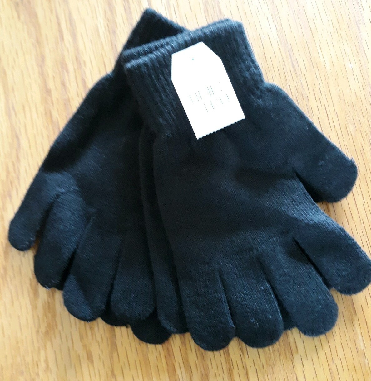 2 pair WOMEN'S ONE SIZE MAGIC STRETCH GLOVES Ladies "Black Soot" NEW Time & Tru