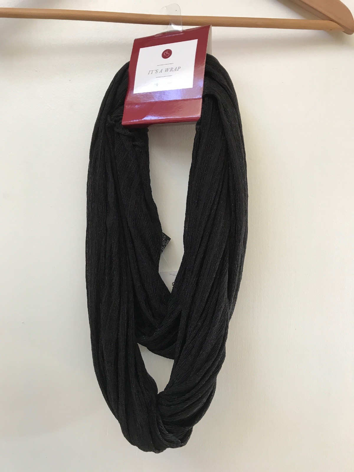 NWT DRESSBARN Black Textured Loop Scarf