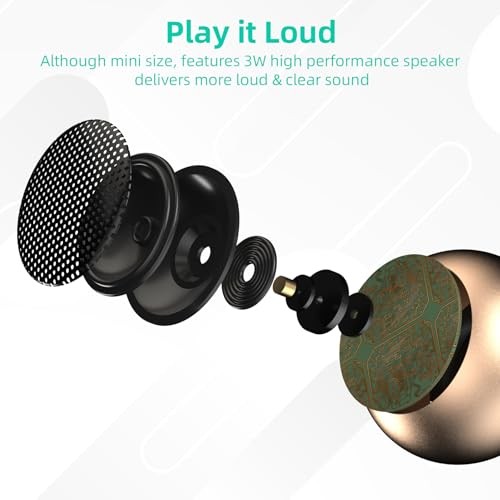 2Pack Portable Mini Speakers, Bluetooth Tiny Speakers,Wireless Micro Gold