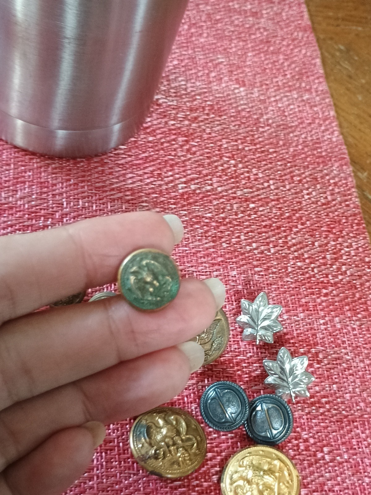 13pc Assorted Vintage Old Military Buttons Tarnished