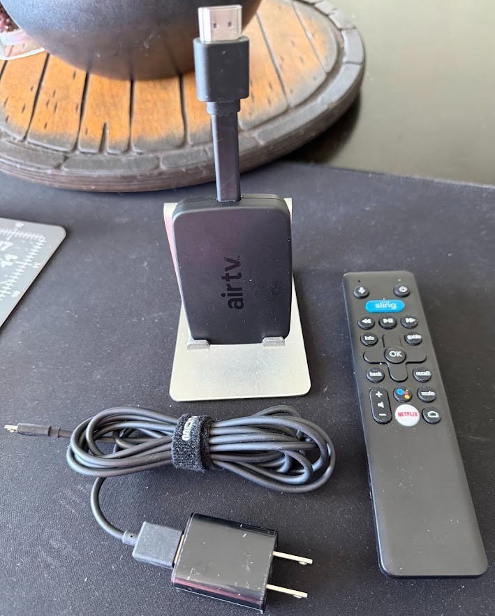 Sling Air TV Mini Tuner/Streaming Device with Remote & Charger Cord+ Google Asst