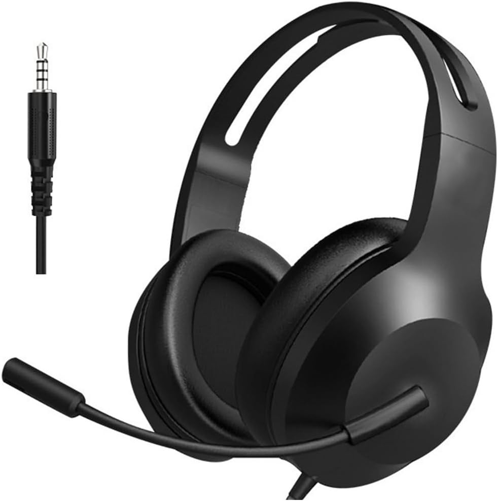 Wired Headset with Microphone for Laptop PC – Over-Ear Headphones with Stereo So