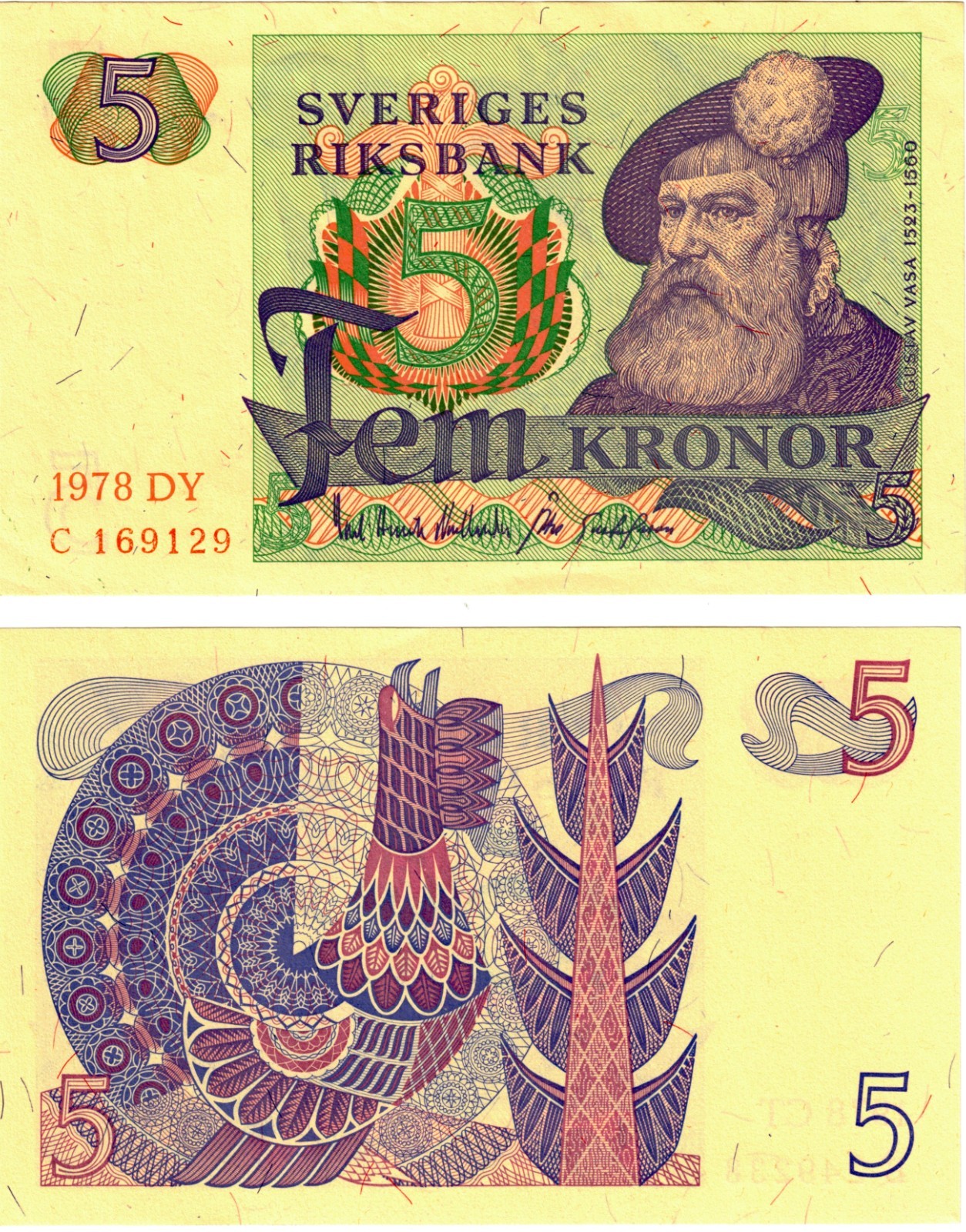 1978 Sweden 5 Kronor Banknote UNC P51d