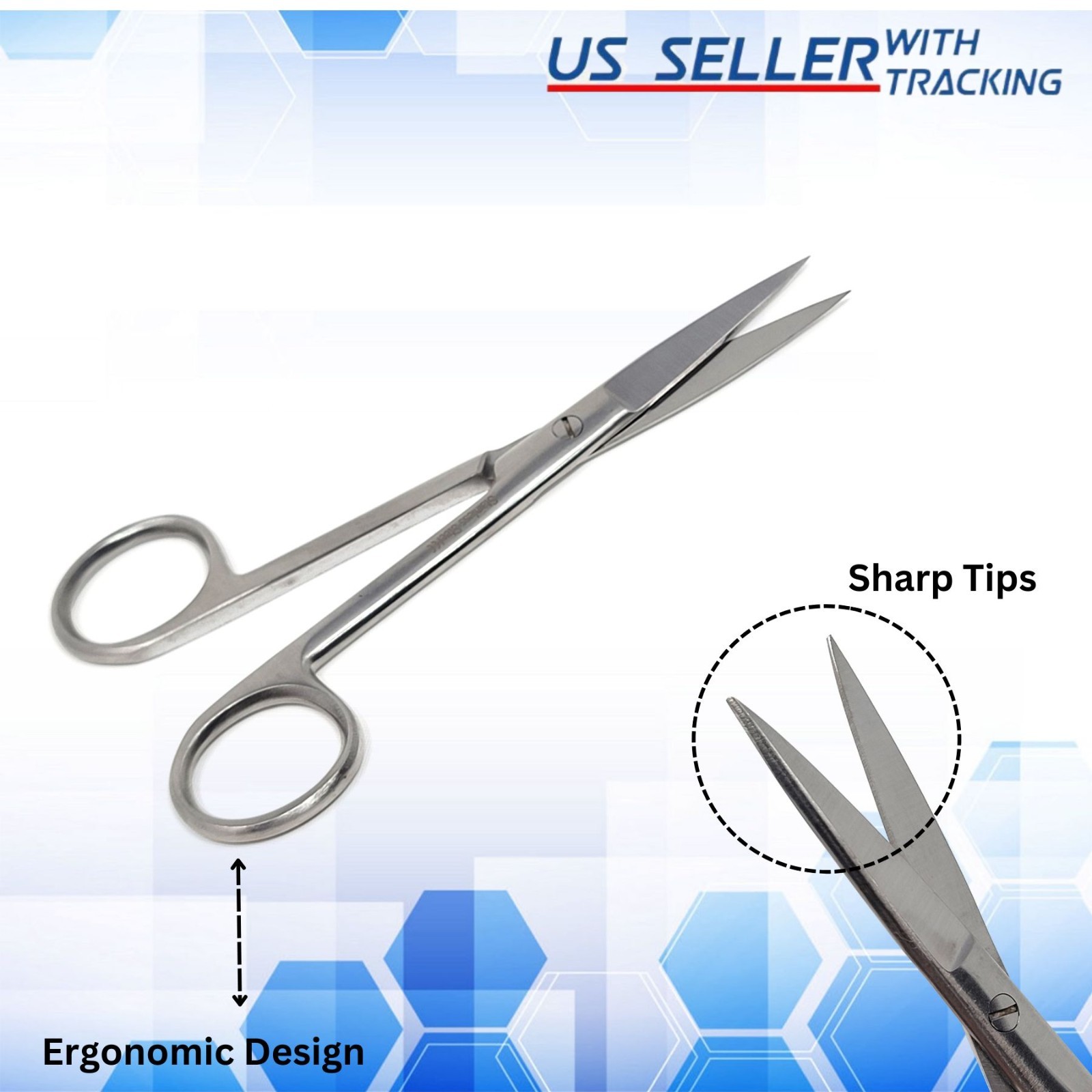 Surgical Operating Dissecting Scissors Standard 4.5" Straight Sharp/Sharp Tools
