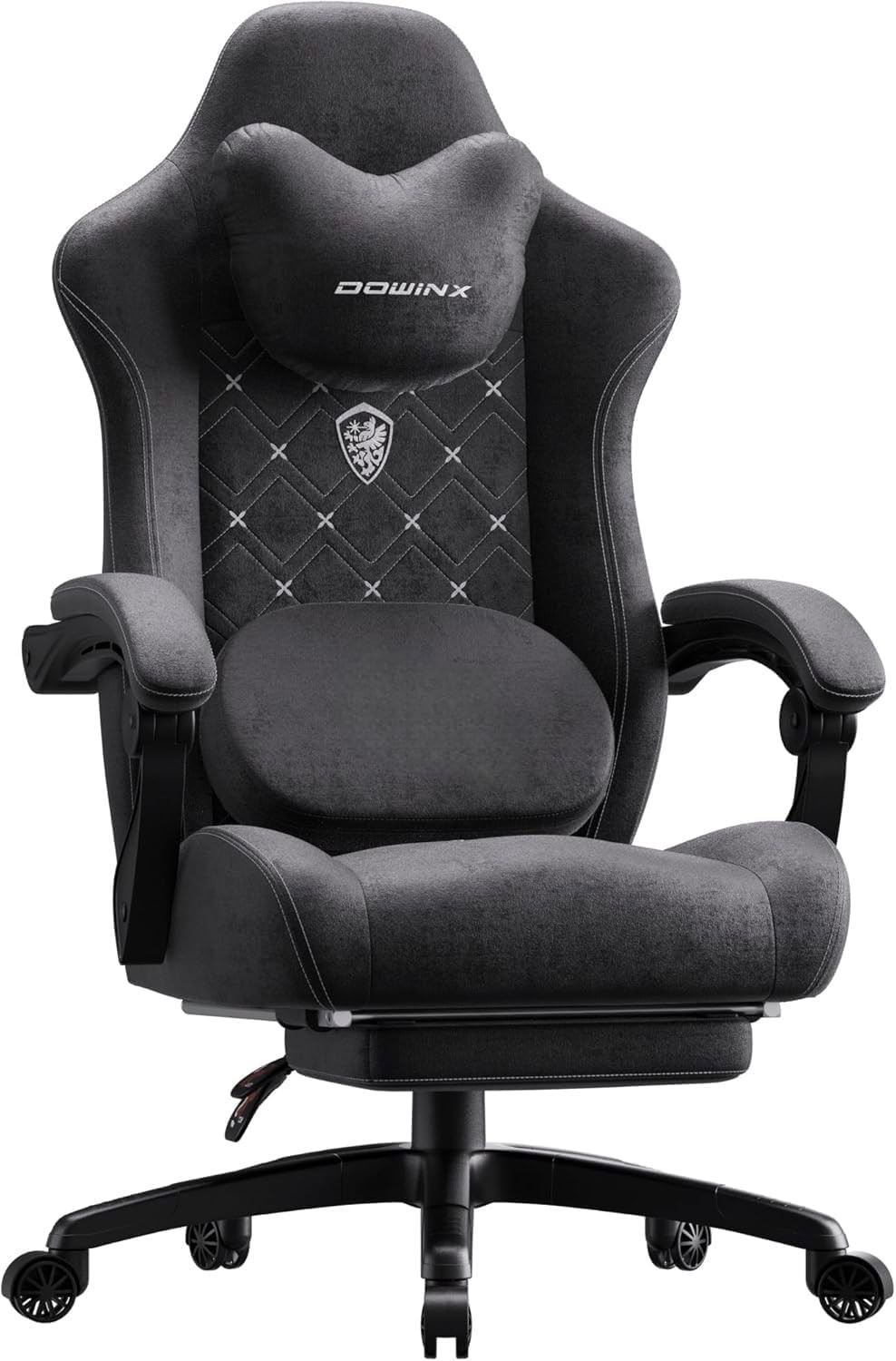 Dowinx Gaming Chair with Heated Massage Lumbar Support,Big and Tall Fabric Gamin