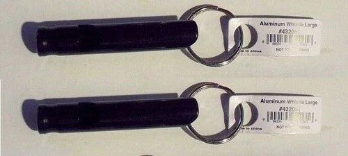 Liberty Mountain Aluminum Emergency Whistle (Large, Black, 2-Pack)