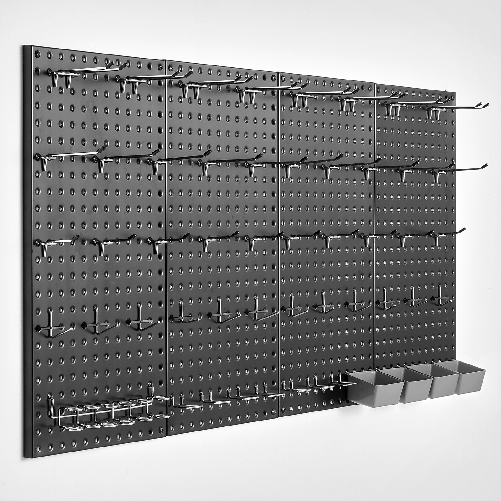VEVOR Metal Pegboard Panels 4Pcs 24"x12" Wall Organizer for Garage Tool Storage