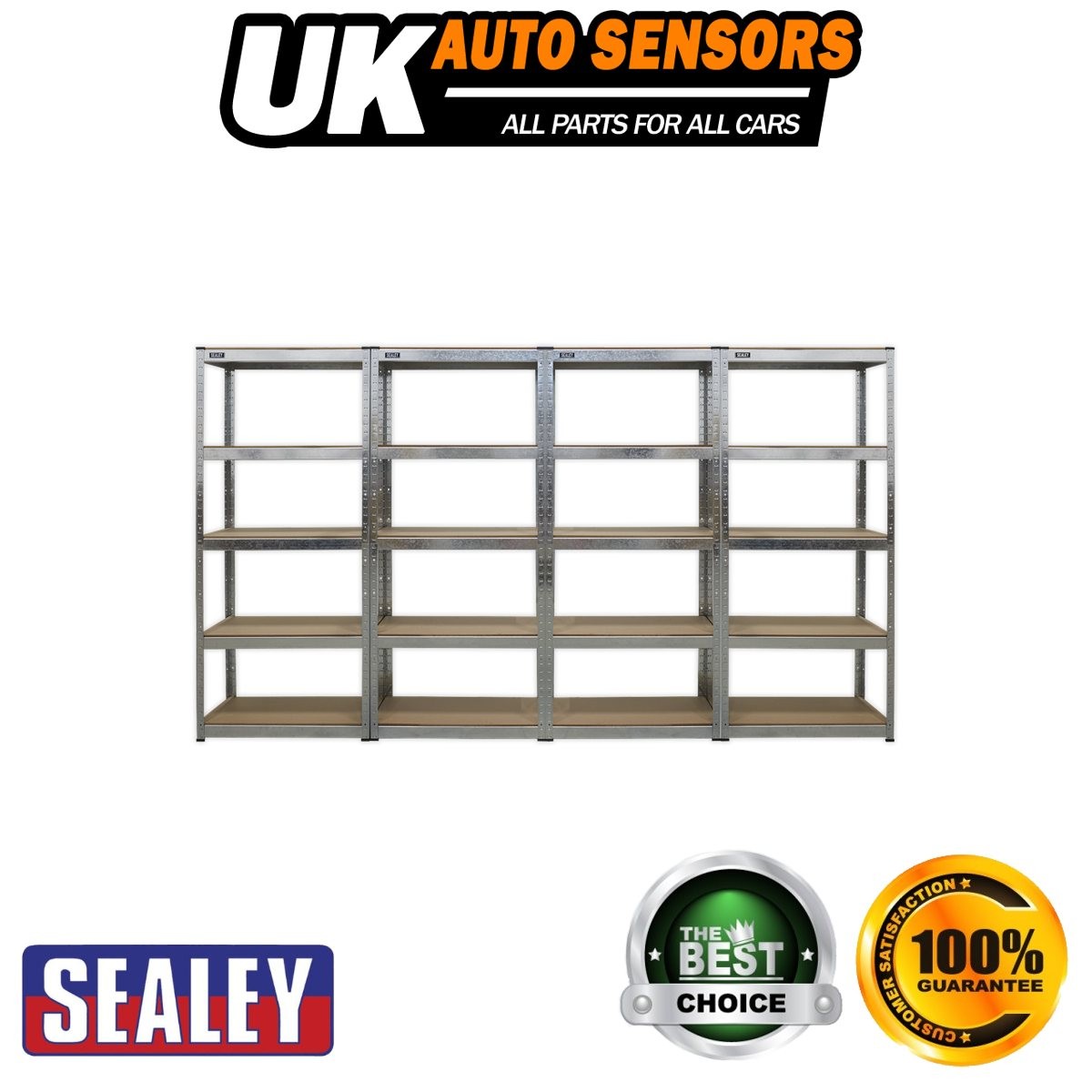 Sealey Racking Unit 5 Shelf 150kg Capacity Per Level Set of 4 AP6150GSCOMBO