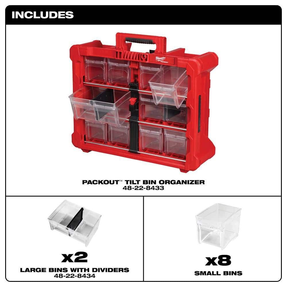 Milwaukee PACKOUT 10 Compartment Tilt Bin Organizer