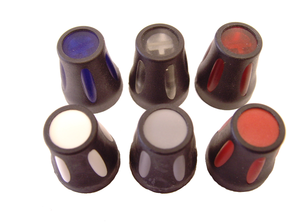 10x Drehknopf für 6mm Flachachse, Poti Encoder, Potiknopf zweifarbig, Waldorf