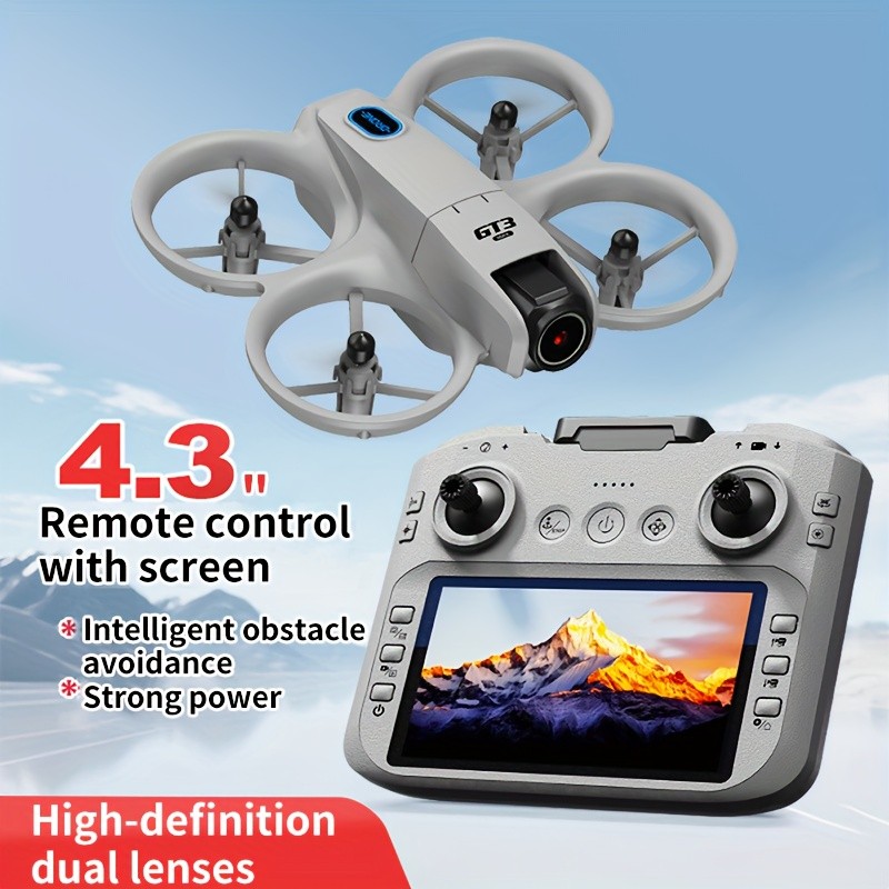 6K GT3 Camera Drone with 4.3" Large Screen Remote, Foldable Quadcopter Gift