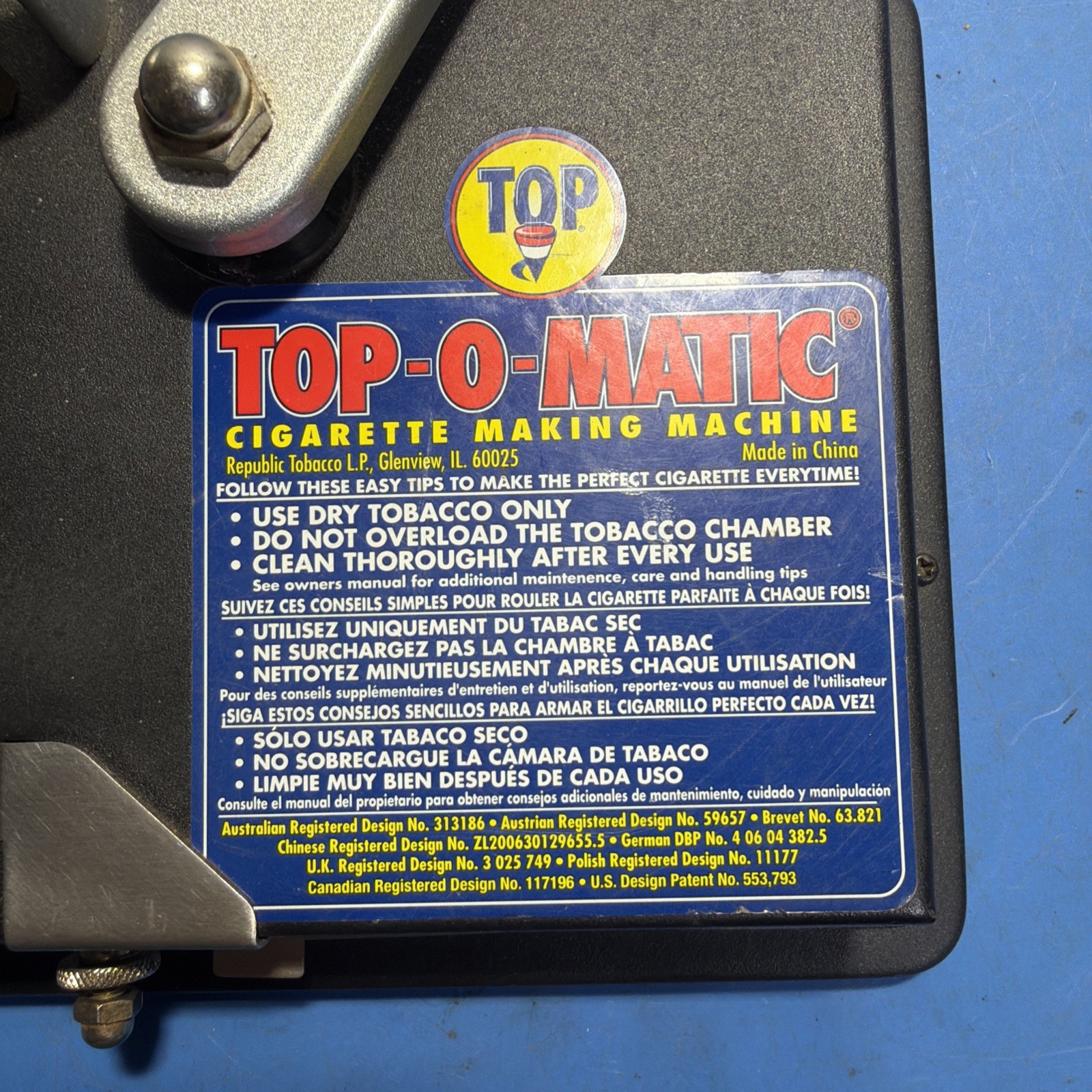 Top-O-Matic Heavy Duty Cigarette Making Machine Spring Action