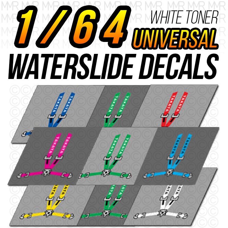 1/64 Scale HARNESS Custom White Toner Universal WaterSlide Decal for Hot