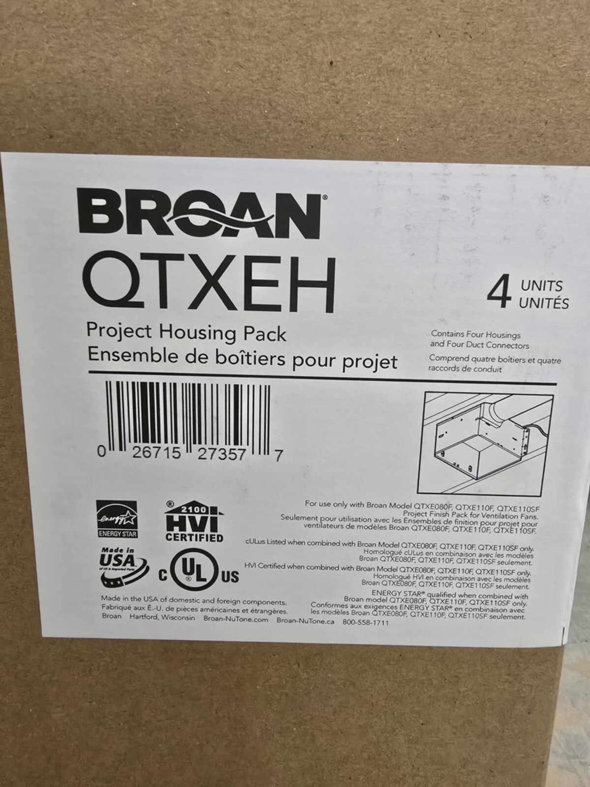 QTXE Series Contractor Housing for Models QTXE Series (4-Pack)
