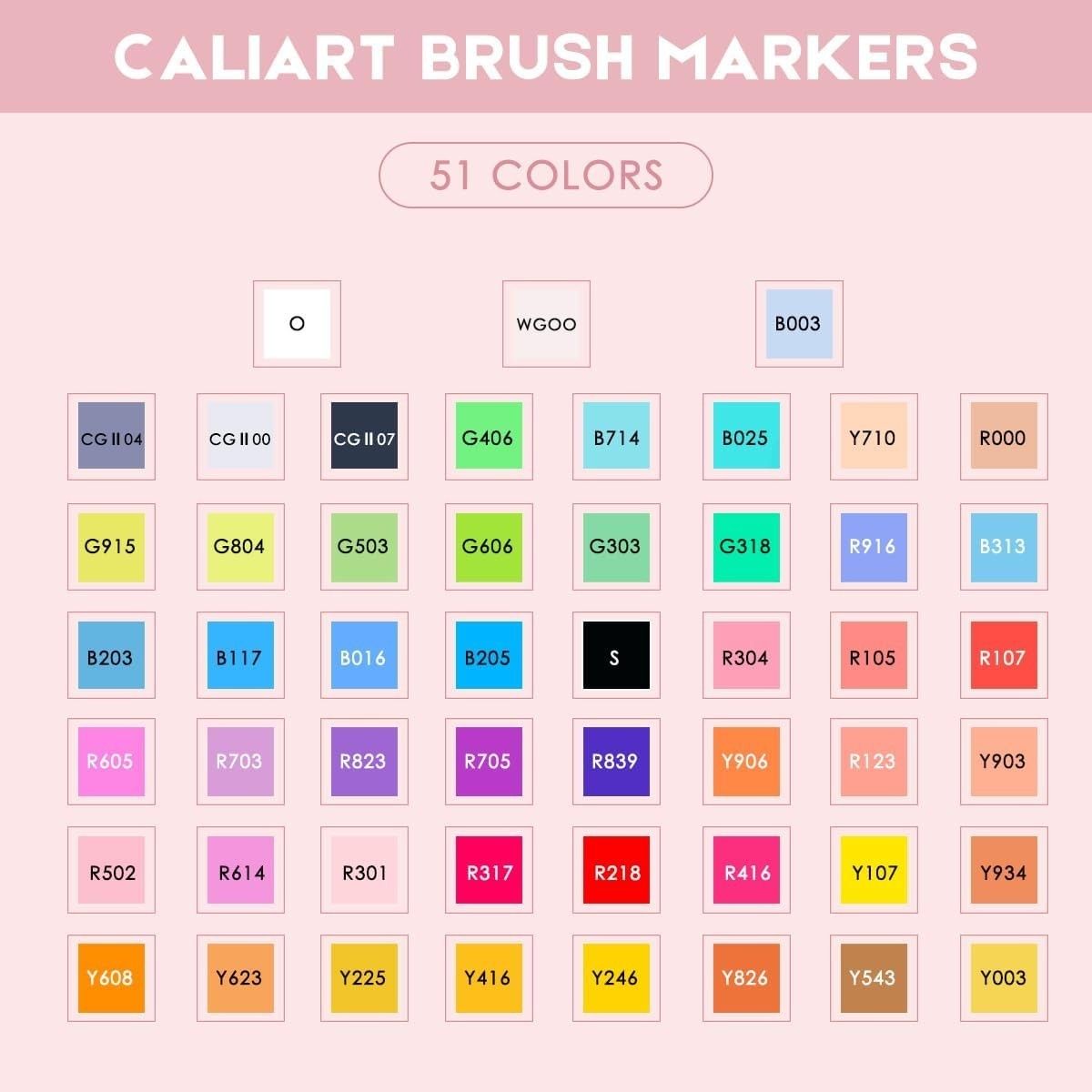 51 Multicolor Brush & Chisel Dual-Tip Markers - Perfect for Art Enthusiasts