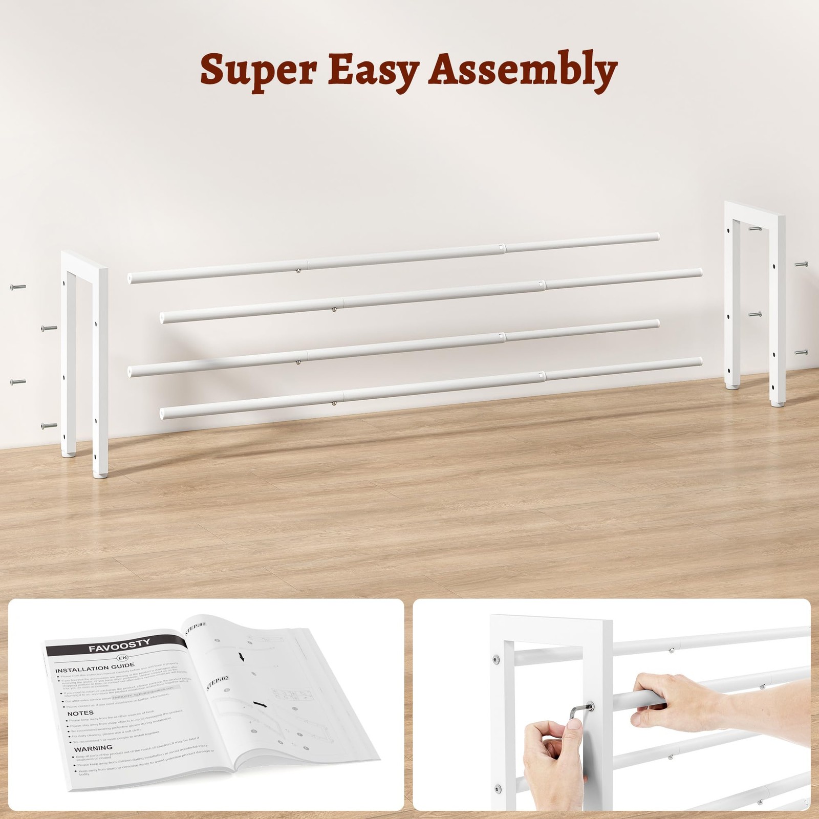 2-Tier Expandable Shoe Rack, Adjustable Shoe Shelf Storage Organizer Space Sa...