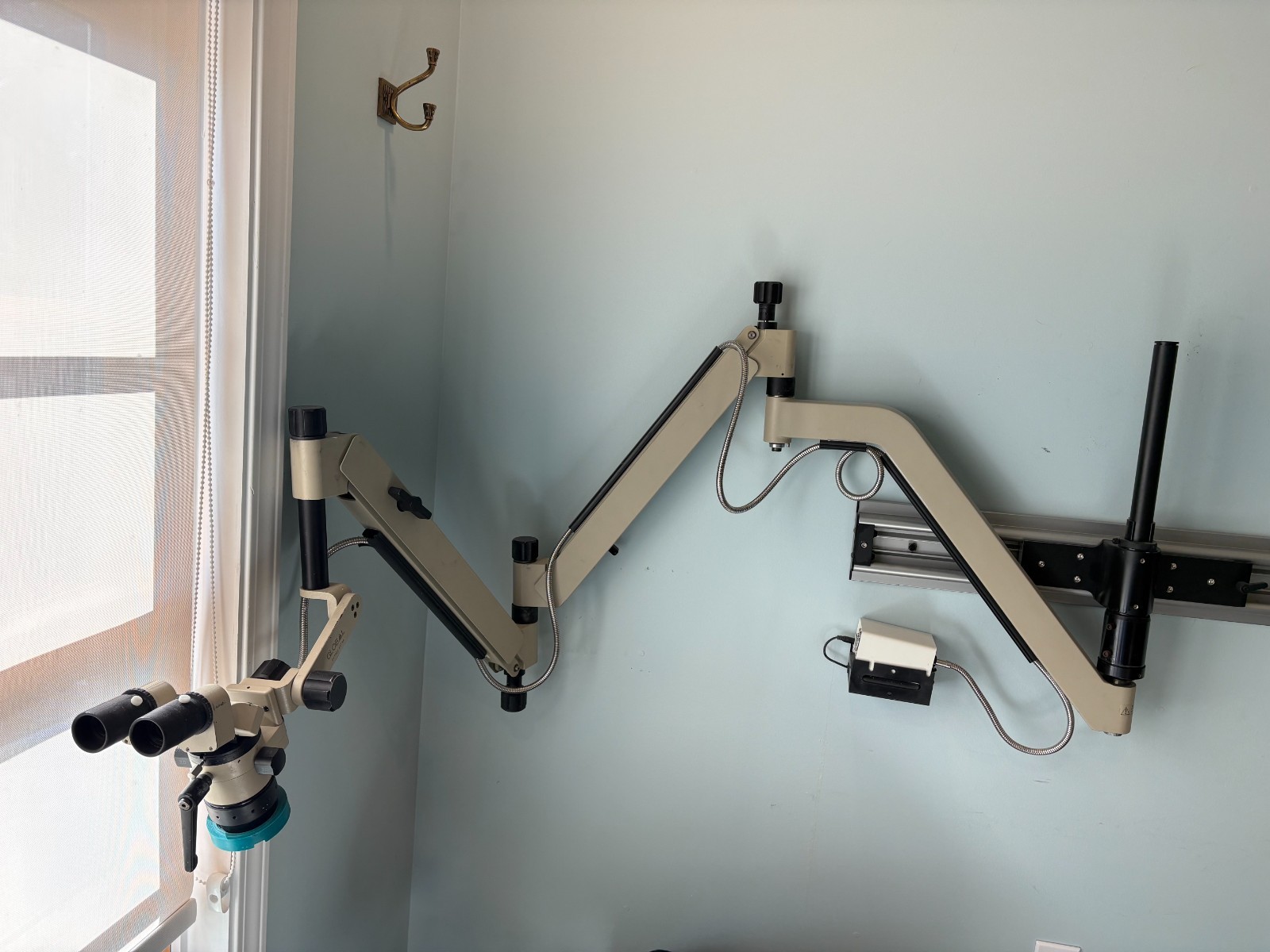 Global Dental Microscope, Model 704FS with sliding wall mount