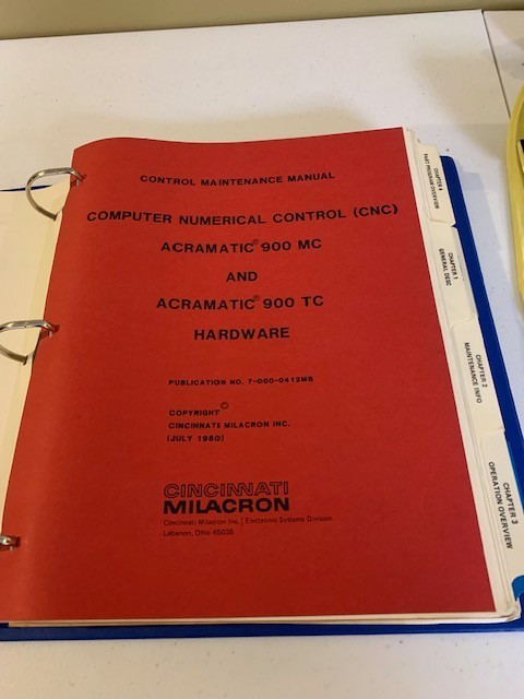 Cincinnati Milacron Control Reference Manual for Acramatic 900 MC/TC Hardware