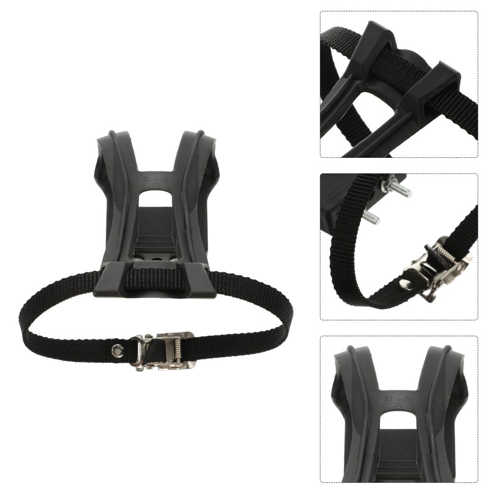 1 Set Anti- Bike Pedals Belt Fixed Gear Cycling Pedal Toe Clip Strap Belt