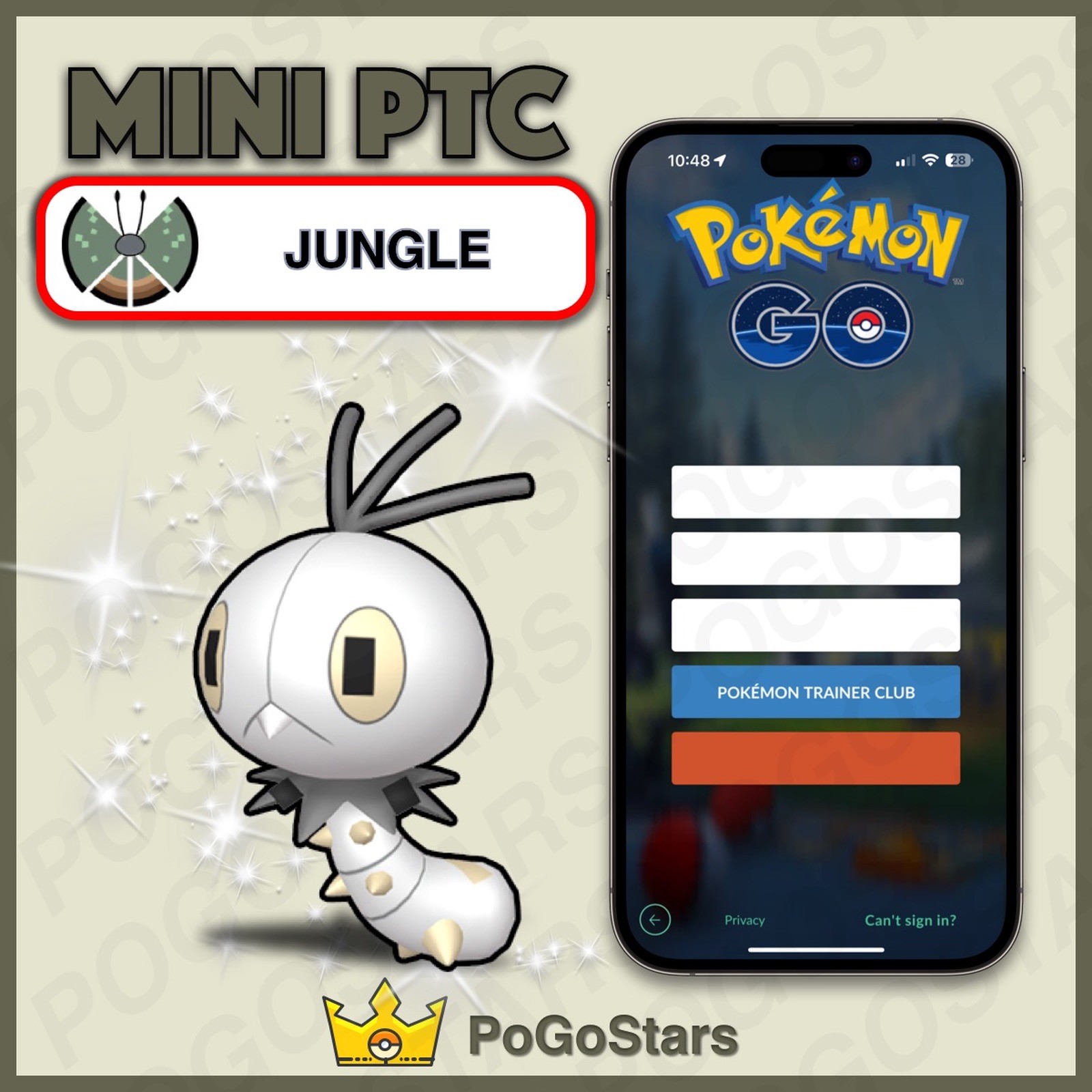 Pokémon PTC GO - Shiny Scatterbug Jungle - 80K Stardust✨Read Description✨