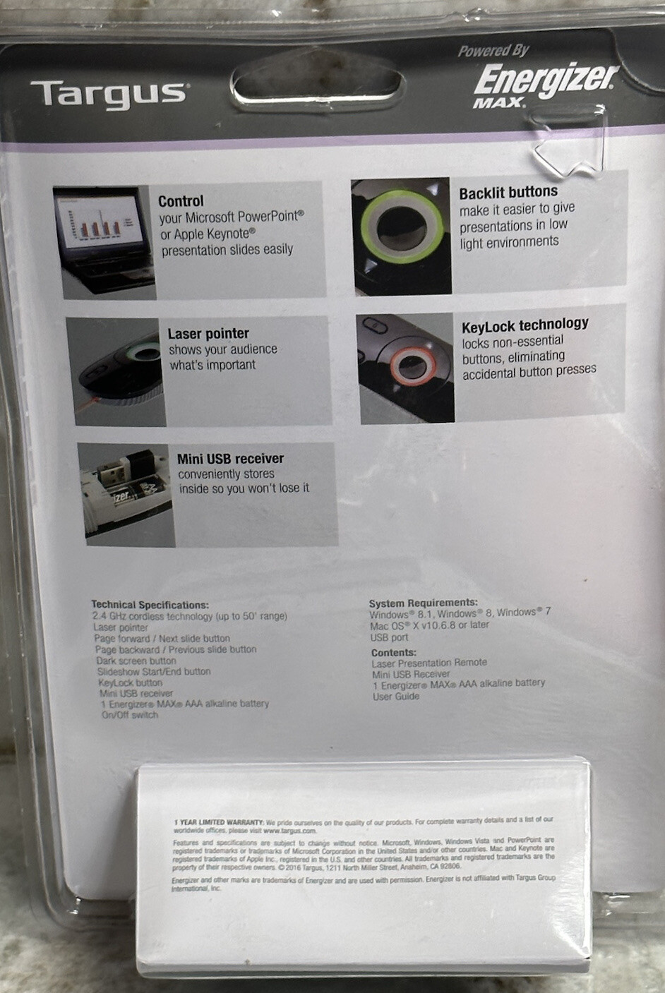 Targus Laser Presentation Remote PC/MAC