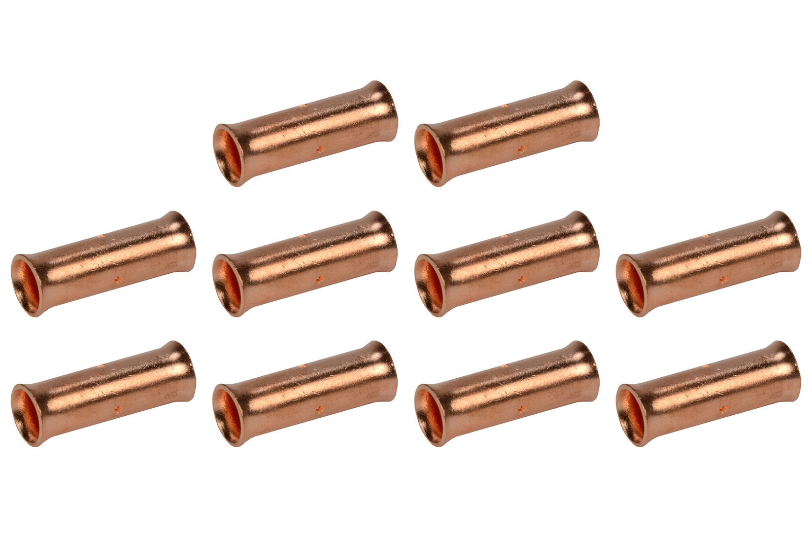 2 AWG TEMCo Butt Splice Connector Bare Copper Uninsulated Gauge. 10 Pack