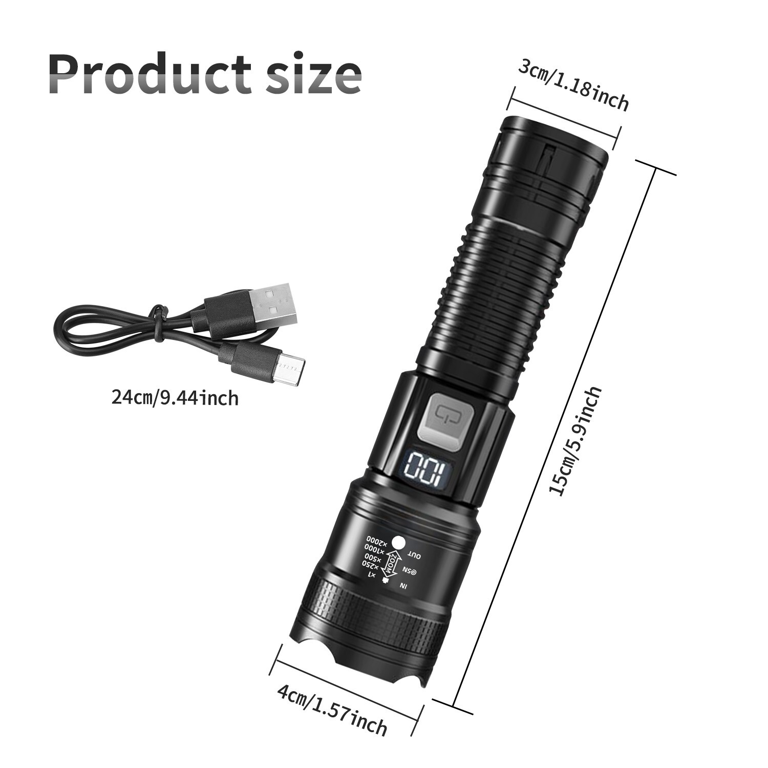 LED Flashlight Torch Outdoor Lighting Camping Adventure Hunting Multifunction