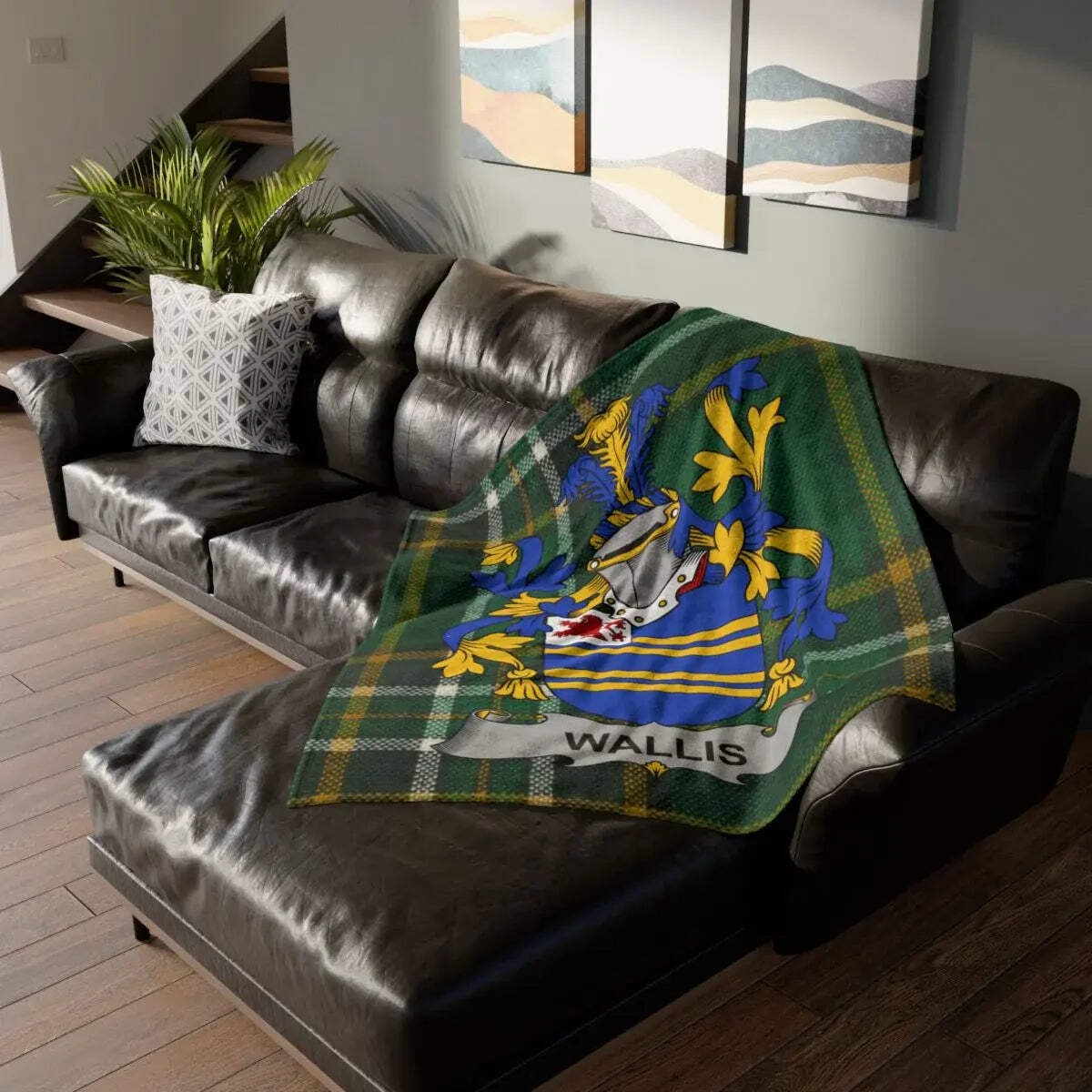 Wallis Irish Family Crest Tartan Blanket