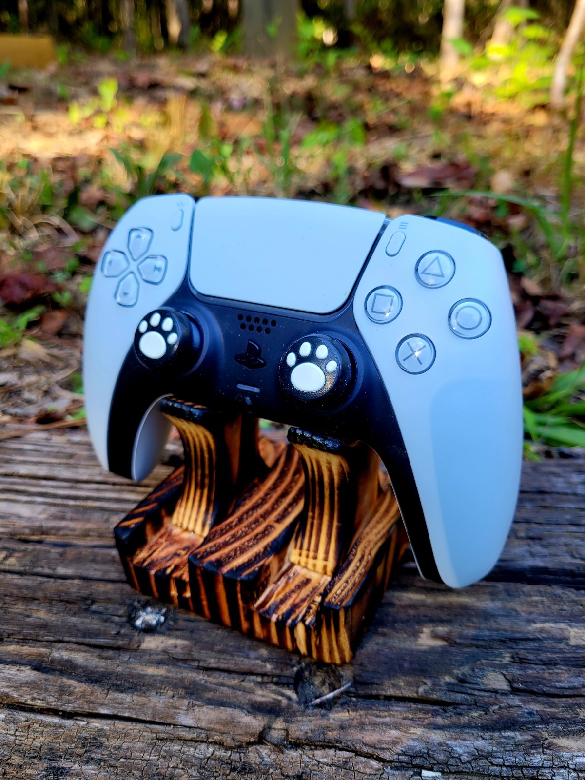 Wooden Ps5 Controller Holder Handcrafted- Burned Style (No Controller Included!)