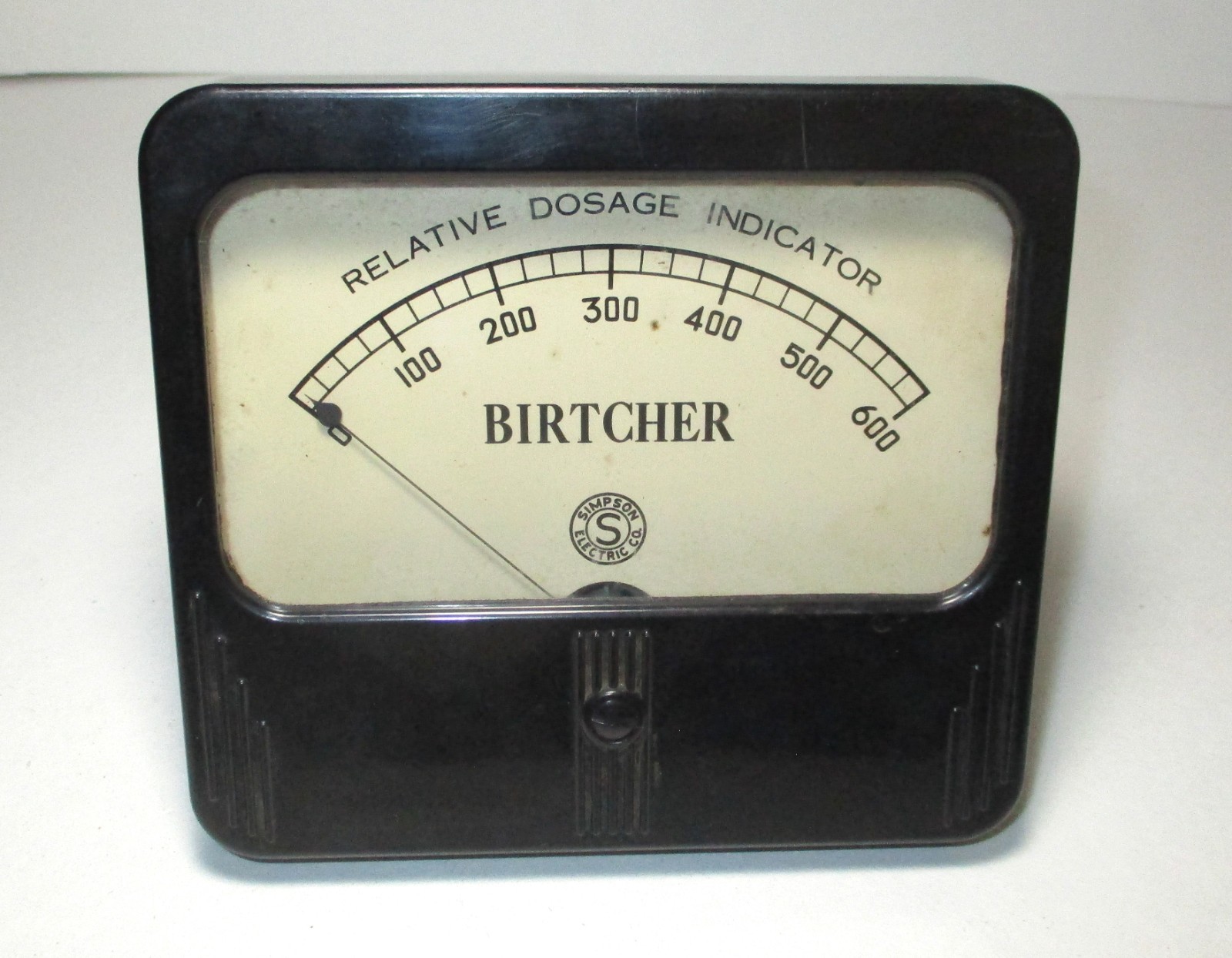 Simpson Birtcher 295 0-600 Relative Dosage Indicator 4-5/8" x 4-1/4" Panel Meter