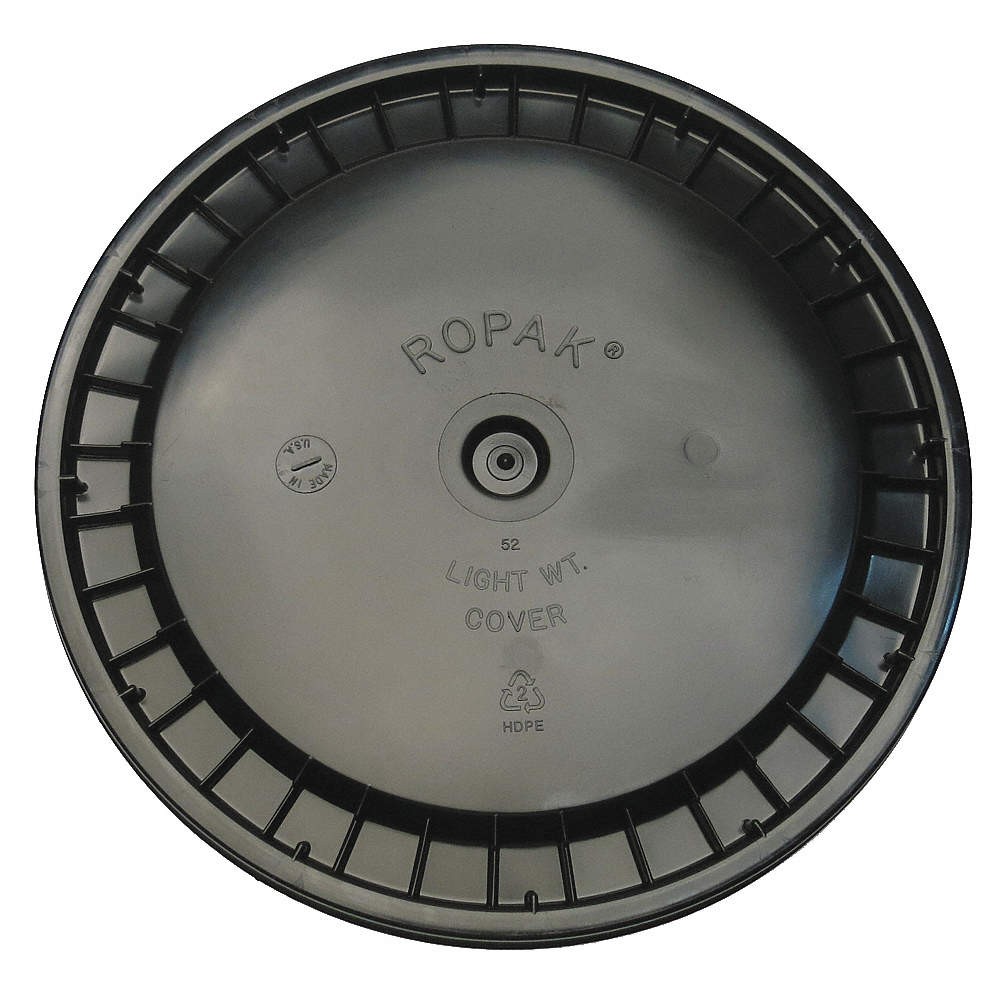 GRAINGER APPROVED ROP2100CVR-SN-BK Plastic Pail Lid,Black,HDPE 49EN31