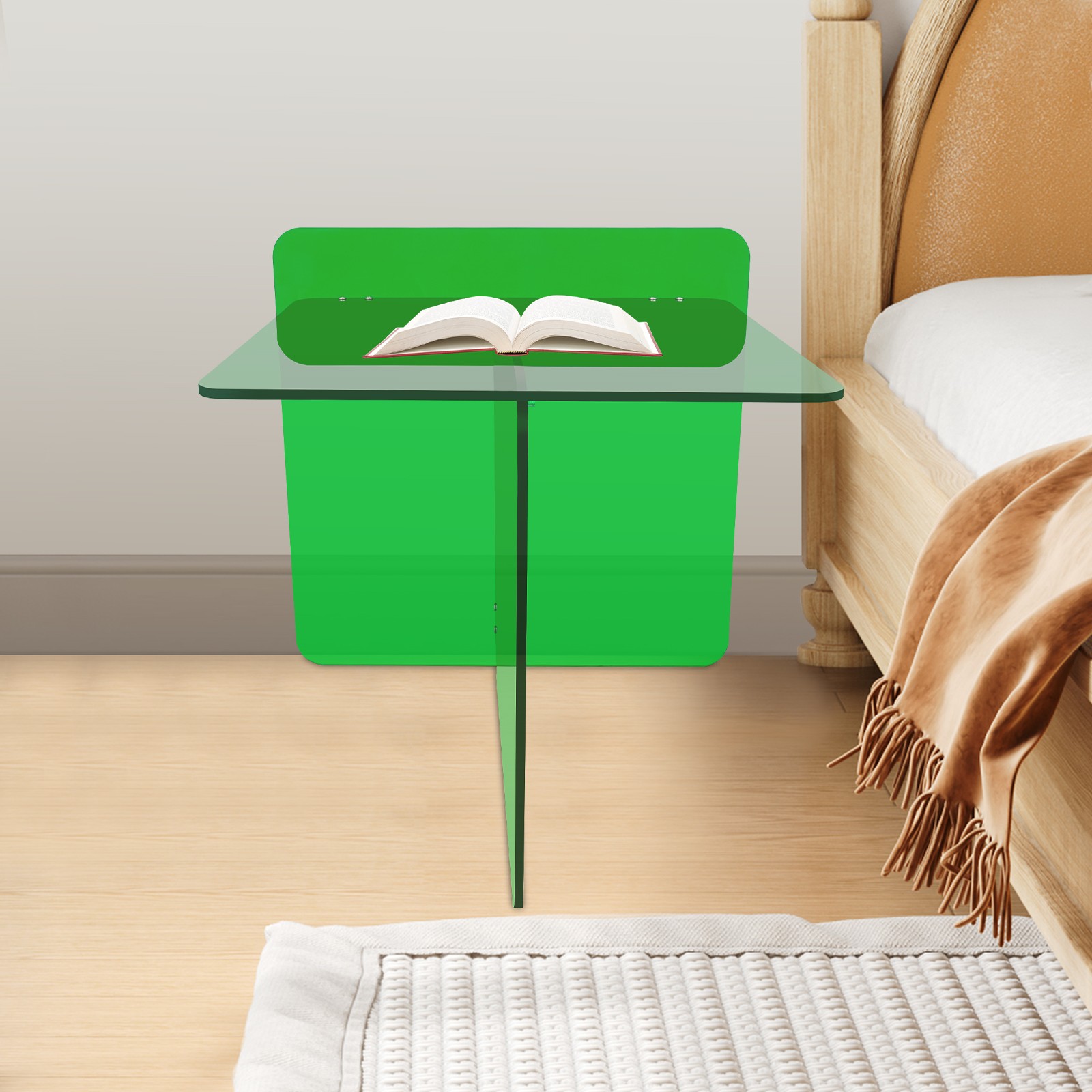 Free Standing End Table, Acrylic Side Table, Bedside Table Max Load 44.09lbs USA