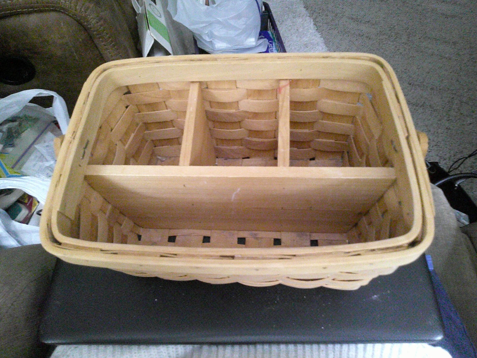 Unbranded Divided Compartments Basket - Perfect for Holding Flatware & Napkins