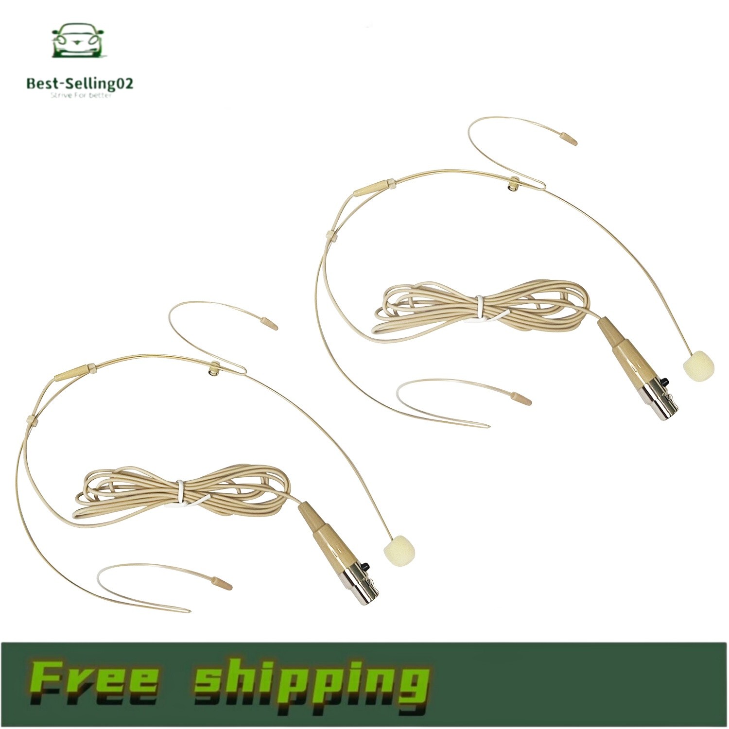 2x For Shure Wireless System Headset Mic Headworn Microphone Mini XLR 4 Pin TA4F